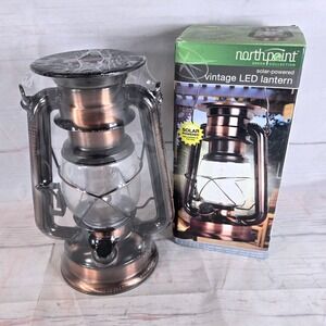 Northpoint‎ Solar Lantern LED Bronze Finish Metal Frame - IN BOX